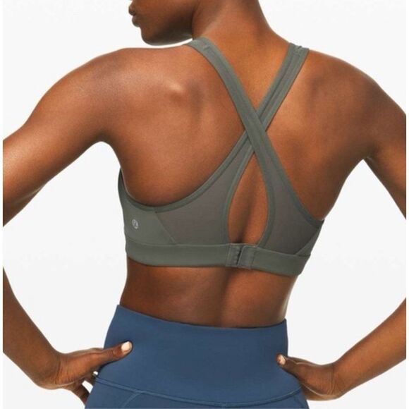 Lululemon Athlete Arrival Bra ,Grey Sage $80 Sz 12 E20 - Picture 3 of 8